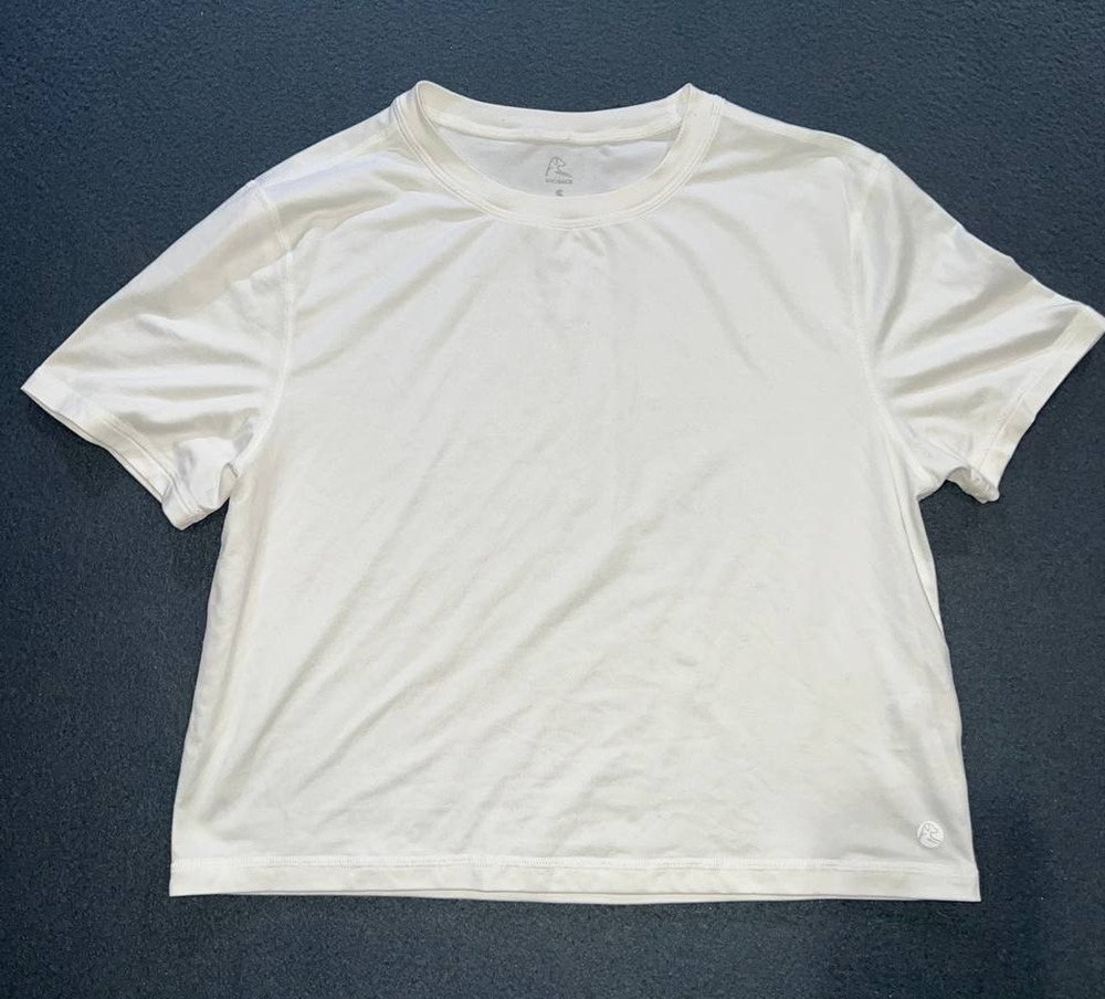 Rhoback Shirt Y2K S White Short Sleeve Performance Lightweight Tee Top A009930